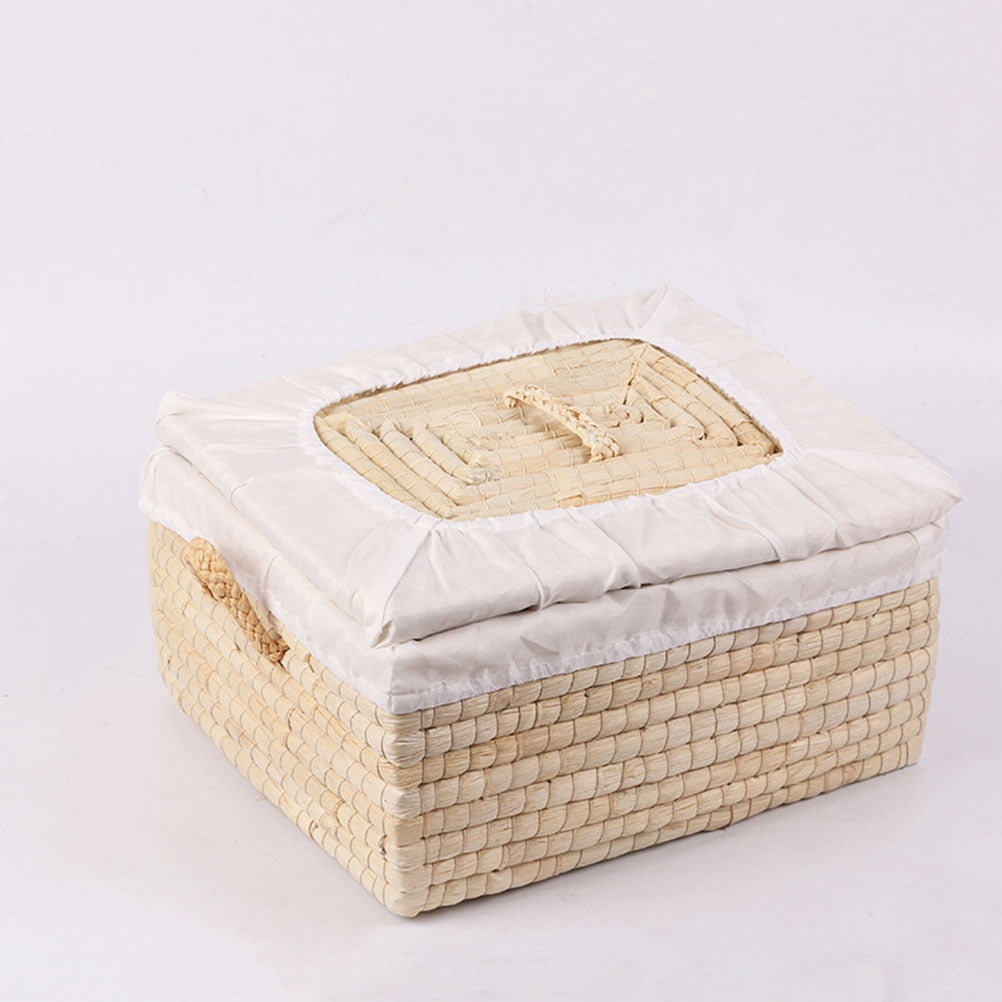 OUNONA  Egg Storage Container Household Basket Decorative Fruit Lid Lids Beige