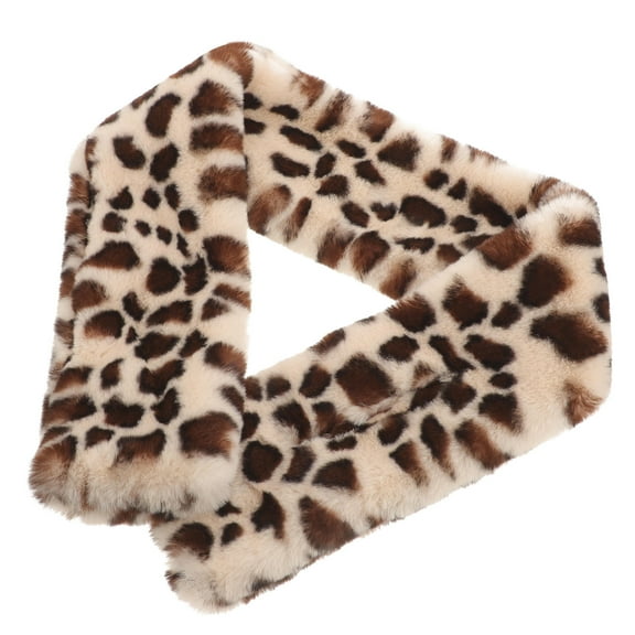 ULTNICE 1Pcs Scarves for Women Brown Faux Rabbit Fur Lightweight Neckwear for Dates
