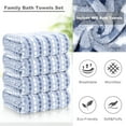 thumbnail image 3 of Sanmadrola Bath Towels Set, 35x70 Inch 4 Pieces Large Shower Towels -700 GSM 100% Cotton High Absorbent Quick Dry Blue Bath Sheets for Bathroom, Gym, Hotel, 3 of 7
