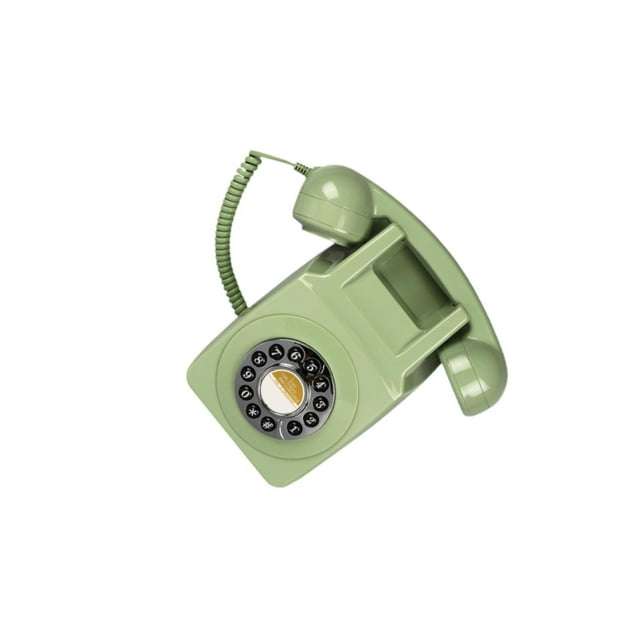 pitrice Téléphone Fixe Rétro Mural Type Filaire Téléphone d'Affaires Vert 22x14.5x9CM