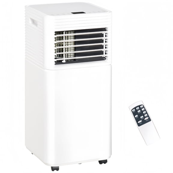 8000 BTU Mobile Air Conditioner for Cooling and Dehumidifying, Remote Control, 24H Timer, LED Display, White