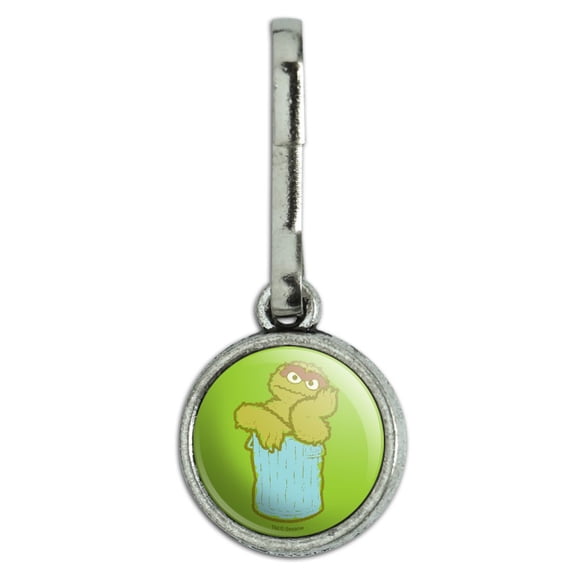 Sesame Street Oscar the Grouch Distressed Antiqued Charm Clothes Purse Suitcase Backpack Zipper Pull Aid