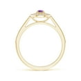 thumbnail image 2 of ANGARA Natural 0.1 Ct. Amethyst with Diamond Halo Ring in 14K Yellow Gold for Women (Ring Size: 12), 2 of 10