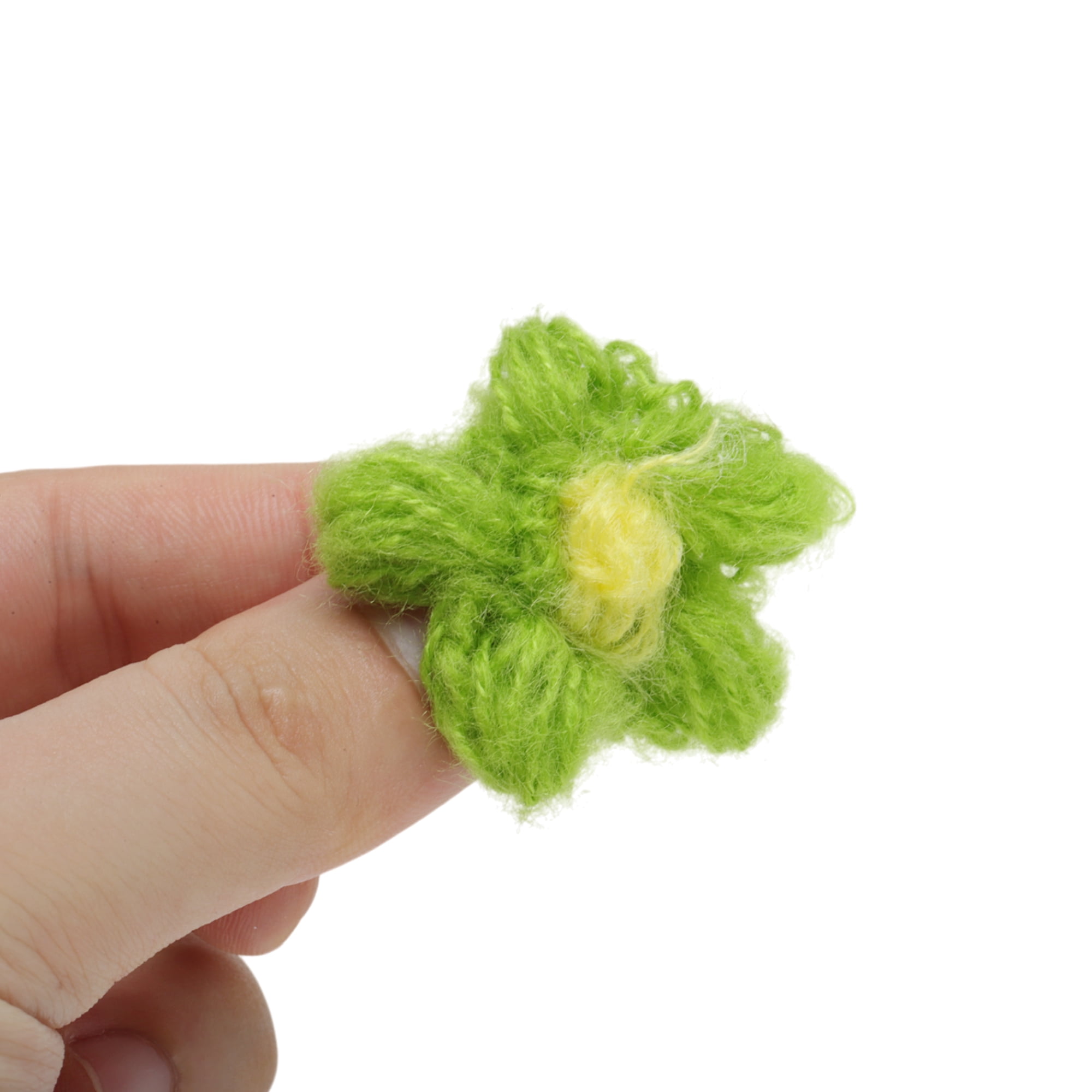 Unique Bargains Wool Yarn Flower Shoelace Charms 1 Pair Green