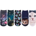 thumbnail image 2 of Wrapables® 3D Novelty Funny Ankle Socks, Midnight Cats, 2 of 3