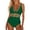 Green, variant on Women's One Piece Swimsuit Bathing Suit V Neck Adjustable Straps Ruched Mesh