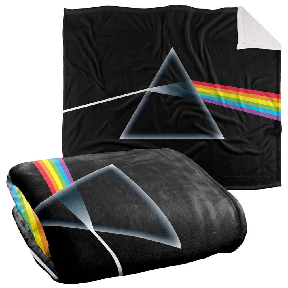 Pink Floyd Blanket, 50"x60", Dark Side of The Moon Silky Touch Sherpa