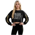 thumbnail image 2 of Gamivast Womens Graphic Sweatshirts Game Day Block Letter Graphic Crew Neck Long Sleeve Cropped Sweatshirts Pullover Tops Casual Athletic Wear Outfits, 2 of 5