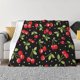 thumbnail image 1 of Fotbe Sweet Red Cherry Manta de Franela con Estampado, Manta Ultrasuave para Cama, Sofá, Auto, Hipoalergénica y Antibolitas-50"x40", 1 of 6