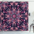 thumbnail image 1 of Ambesonne Ethnic Shower Curtain, Spring Blossoms, 69"Wx84"L, Indigo Pink Pale Pink, 1 of 3