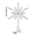 thumbnail image 2 of Christmas Star Tree Topper 9.84 Inch with LED Lights Battery Operated Glittering Hollow Out Design for Xmas Tree Decorations Home Party Festive Holiday Ornament Shimmering Decor(Battery Not Included), 2 of 5