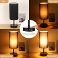 thumbnail image 5 of Touch Control Table Lamp for Bedroom 3 Way Dimmable Bedside Lamp with USB Portwith Round Black Fabric Shade (LED Bulb Included), 5 of 7