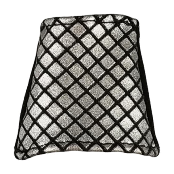 Elegante falda corta de tela para muñeca a escala 1/12, ropa de moda para mujer Plata y negro