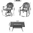 thumbnail image 6 of JERFIT 7-Piece Outdoor Dining Set with Swivel Chairs, All-Weather Cast Aluminum Patio Table and Chairs for Garden, Poolside, Black, 6 of 10