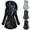 Black, variant on Women's Puffer Jacket Fleece Zip Up Long Coat with Fur Lined & Hood Winter Warm Overcoat with Pockets