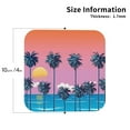 thumbnail image 3 of Balery 6 Pcs Beach With Palm Treesleather Coasters Set, Drink Table Cup Coasters For Living Room Kitchen Coffee Decor, 3 of 9