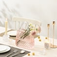 thumbnail image 4 of PORPAN Purse Vase, Glass Bag Vase, Pink Glass Vase, Modern Flower Vase, Aesthetic Vase for Flowers, Decorative Vase with Embossed Pattern for Wedding, Living Room, Bedroom, Table, Office(Round), 4 of 7