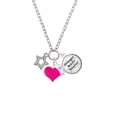 thumbnail image 2 of Delight Jewelry Silvertone Clear Crystal Lucky Star - Hot Pink Heart Nurse Strong Zoe Necklace, 2 of 4