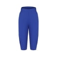 thumbnail image 5 of MLQIDK Blue Yoga Capri Pants for Women Yoga Leggings Knee Length High Waisted Cropped Pants Dressy Casual Pedal Pushers with Pockets Blue S, 5 of 6
