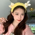 thumbnail image 3 of Eoperou Women Headband Cartoon Hare Plush Bright Color Anti-slip Funny Animal Element Easter Hairband Hair Hoop Hair Accessories, 3 of 8