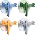 thumbnail image 1 of 4pcs Adhesive Wall Hooks 15kg(max), Removable Multifunction Dragonfly Hooks, Plastic Wall Hooks, 1 of 4