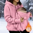 thumbnail image 2 of NIEWTR Women Hooded Sweatshirt Fleece Zip Up Baby Wearing Jacket Maternity Winter Coat Thicken Baby Wearing Clothes, 2 of 7