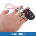 thumbnail image 4 of Llavero de Bargains Únicos, llavero universal con anillo para llaveros para mujeres, cuero sintético, tono plateado y rosa, 4 of 6