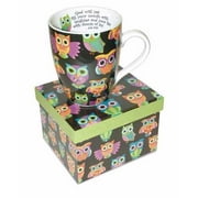Coffee Cups Mugs Divinity Boutique Inspirational Ceramic Mug - Owl Pattern, Job
