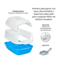 thumbnail image 4 of Arenero Cerrado Para Gato Con Pala Puerta Malubero Azul Blanco, 4 of 5