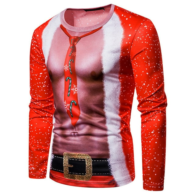 Sweater Camiseta Para Hombre Impresión Digital 3D Cuello Redondo Sudaderas Para Fiesta Navideña Moyic HA044837-01