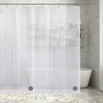 Linjieee Frosted Shower Curtain 12 Hole Bath Shower Curtain Liner Clear Non Toxics Mold Resistant Waterproof Bathroom