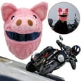 thumbnail image 3 of Motorcycle Helmet Cover - Plush Polyester, Full Face, Fun & Protective Designs - Pink Pumpkin, Angora Bunny & More - One Size Fits Most, 3 of 8