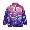 thumbnail image 4 of Uorisanigo Girls Oversized Sweatshirts Long Sleeve Lapel Zipper Sweatshirt Lightweight Cloud Whale Star Athletic Sweatshirts Pullover Jacket for Teen Girl School Tops Fall Clothes, 4 of 7