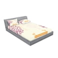 thumbnail image 2 of Ambesonne Tree Fitted Sheet & Pillow Sham Set, Park Bench Pastel Color, Queen, Orange Purple, 2 of 2
