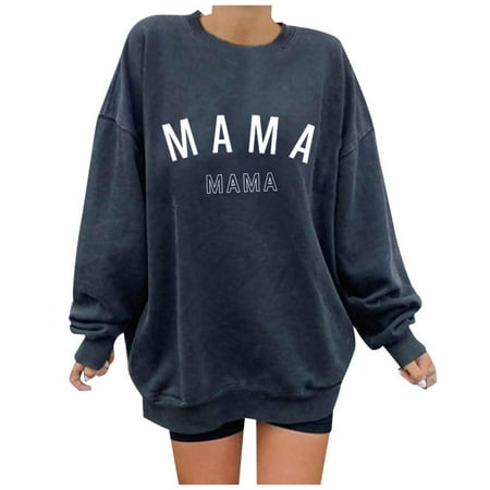 WENWU Women S Sweatshirt Long Sleeve Sweatshirt for Women Pullover Tops for Women Navy Sweatshirt Fall Winter Clothes for Women College Wear