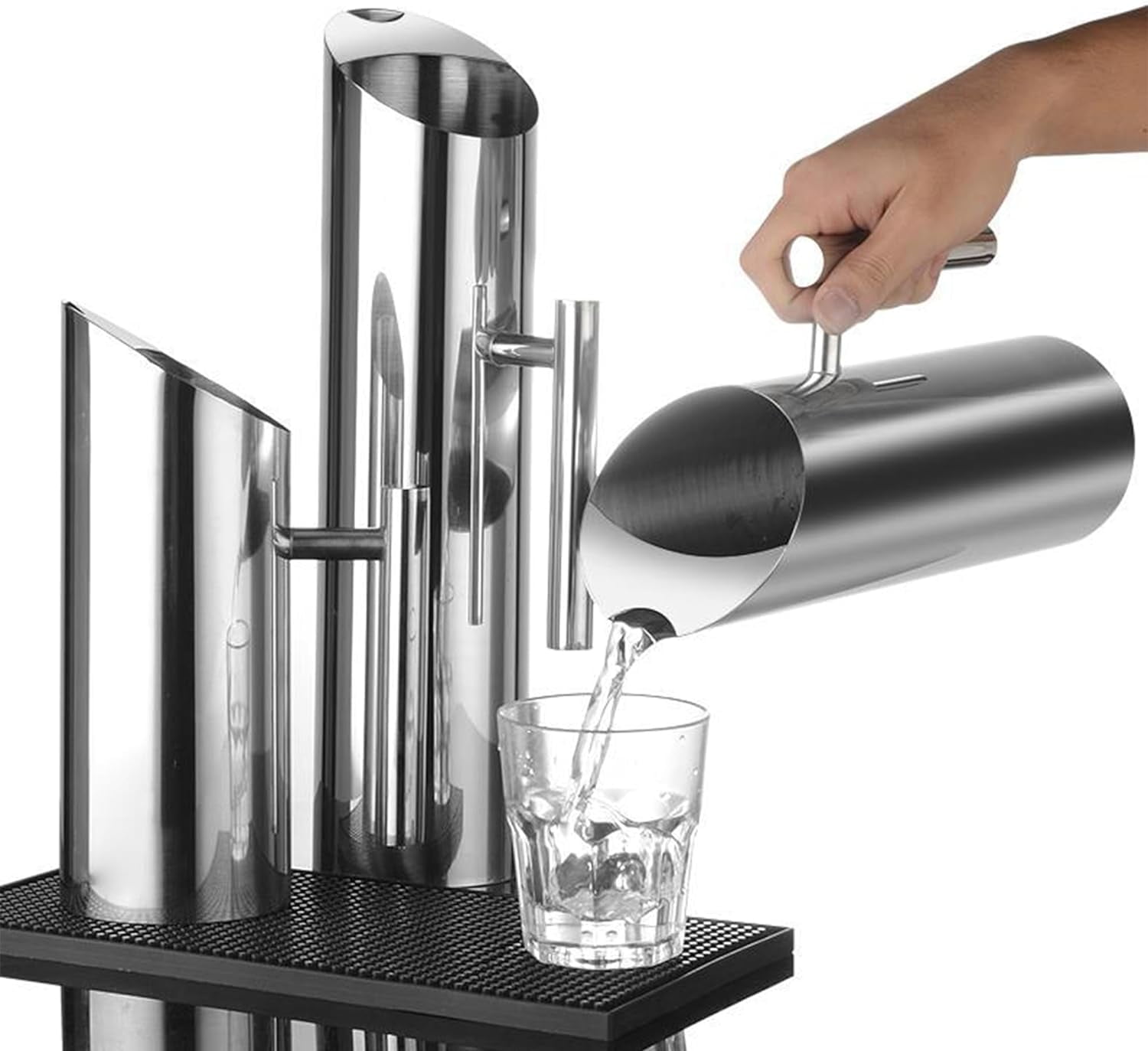 Stainless Steel Water Pitcher Jug:Cold Brew Pitcher with Lid and Spout,Iced Tea Pitcher for Drinking,Drink Pitcher for Beer Coffee Fruit Tea (1L/35oz)