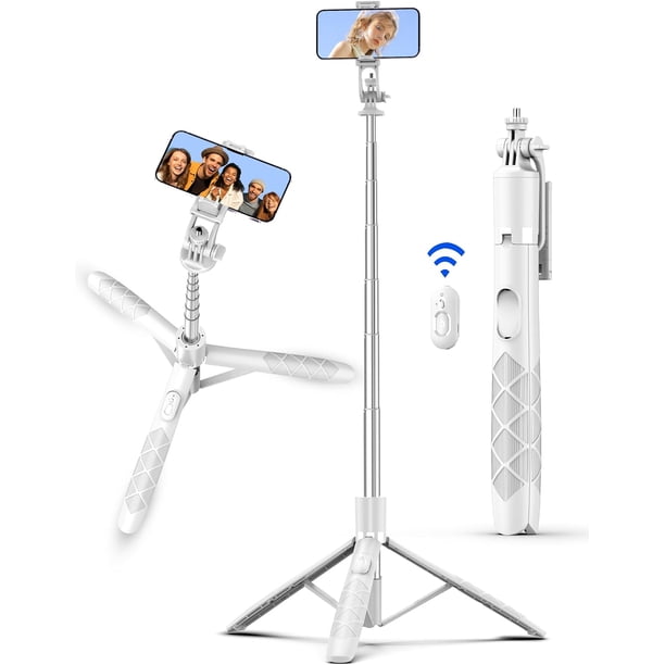 Trípode de aluminio de 71" para teléfono, trípodes de viaje para con remoto, trípode de selfie para celular extensible compatible con 17/16/15/14/13//Cámara