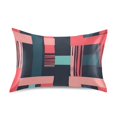 thumbnail image 7 of Yayeee Pillowcase Standard Size Set of 2 Satin Wrinkle Resistant Pillow Case, Pink Geometric, 7 of 7