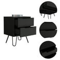 thumbnail image 5 of Home Square Modern Metal Bedroom Nightstand with 2-Drawer in Black - Set of 2, 5 of 8