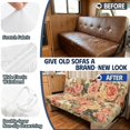 thumbnail image 3 of Chririnla Stretch RV Jackknife Sofa Bed Slipcovers Suitable for Camper Motorhome Folding Sofa, Elastic Fit Cover for RV Jackknife Futon, Vintage Rose Butterfly, 3 of 7