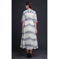 thumbnail image 3 of Bimba Tie-Dye Button Down Dress Print Mandarin Collar Roll Up Sleeves Shirt Dress-Large, 3 of 5