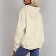 thumbnail image 6 of Women's Fashion Casual Solid Color Sweatshirt Loose Zipper Cardigan Long Sleeve Hooded Jacket for Fall and Winter Casual Wear,Beige,L, 6 of 6