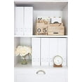 thumbnail image 3 of Blu Monaco Foldable White Magazine File Holder with Leather Label Holder - Set of 6 - Cardboard Magazine File Boxes Desk File Organizer, 3 of 3
