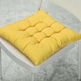 thumbnail image 5 of PiccoCasa Cotton Blends Strap Design Cushion Chair Buttocks Pads Pack of 2, 15.7"x15.7"x2.4", Yellow, 5 of 7