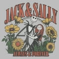 thumbnail image 2 of Men's The Nightmare Before Christmas Jack & Sally Always & Forever Distressed Graphic Tee Silver X Large, 2 of 4
