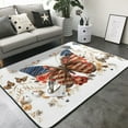 thumbnail image 3 of Area Rugs For Living Room Decor - American Flag Butterfly Blooms Soft Anti Slip Throw Washable Rugs 5x7 For Bedroom, Indoor Carpet For Bedroom Living Room 80x58In, 3 of 7