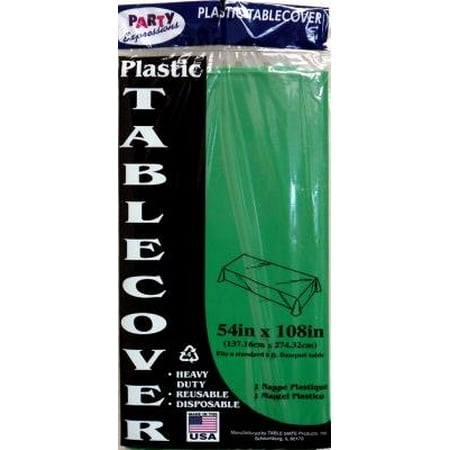 Tablemate Plastic Tablecloth - Emerald Green 54X108 (Pack of 6)