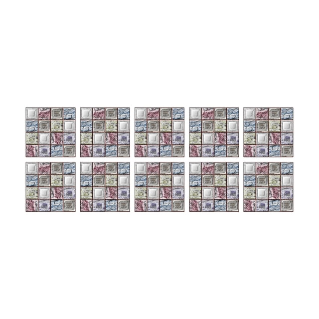 10 Sheet Peel and Stick Backsplash Self Adhesive Mosaic Tile Sticker Peel and Stick Tile Backsplash for Kitchen Wall for Bathroom Kitchen Cabinet Shower 4"x4"