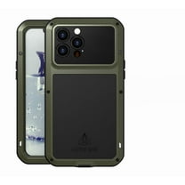 Dteck iPhone 13 Pro Max Heavy Duty Case, Outdoor Aluminum Metal Military Grade Bumper Shockproof Dustproof Anti-Scratch Full Body Protection Case with Tempered Glass for iPhone 13 Pro Max (Black)