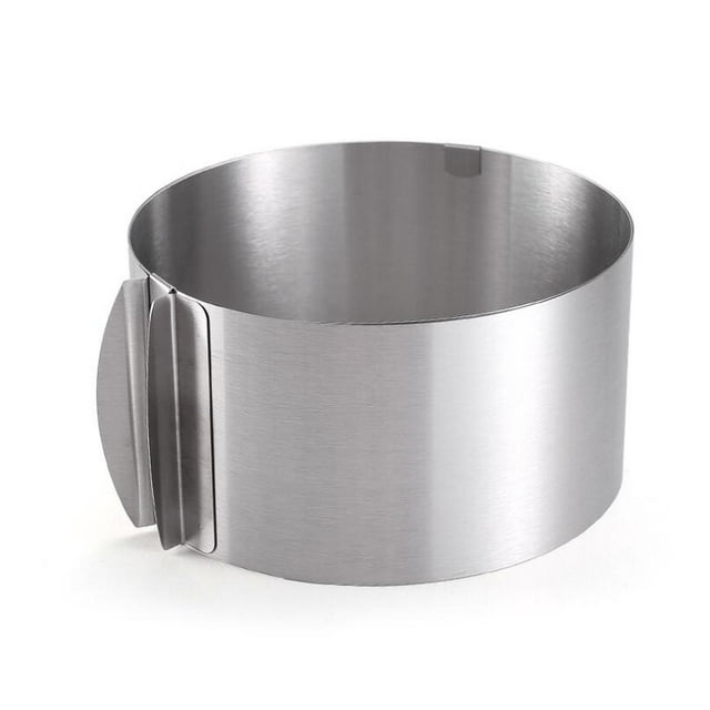 Aro para tartas ajustable - acero inoxidable - clips de fijación - molde desarmable resistente, ideal para creaciones de tartas, plata mate Namotu ZH-048
